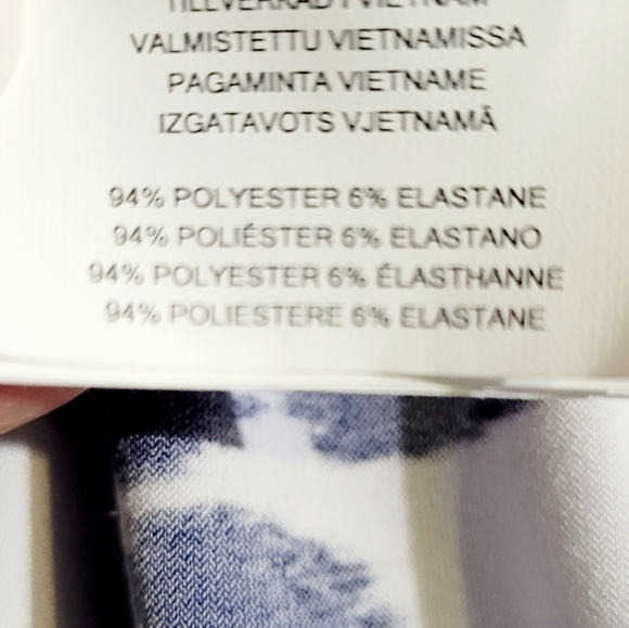 Michael Kors Women's Dress Geometric Pattern Blue White 3/4 Sleeve Size Small - Picture 12 of 12